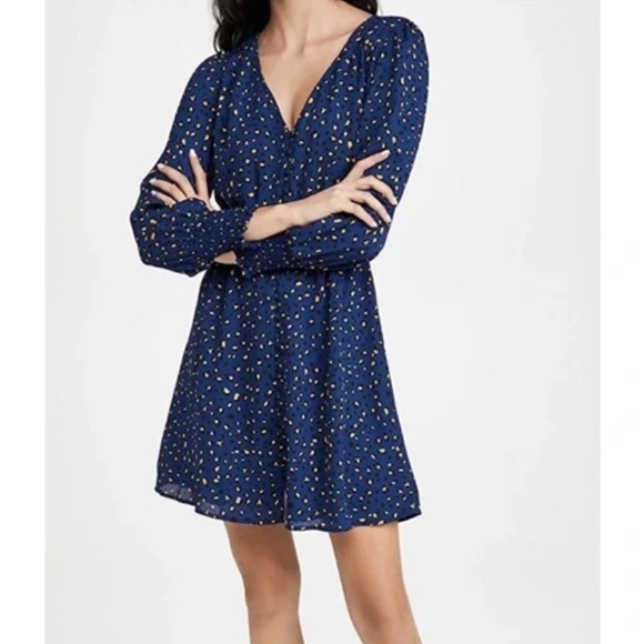 BB Dakota Cheetah Pray Love Long Sleeve Mini Holiday‎ Dress, Midnight Small,​​ - Picture 6 of 15